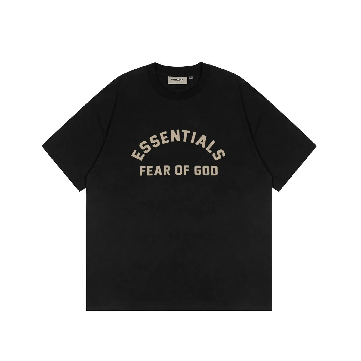 Essentials Fear of God Arch Logo Tee – Black (Fan-Shaped)